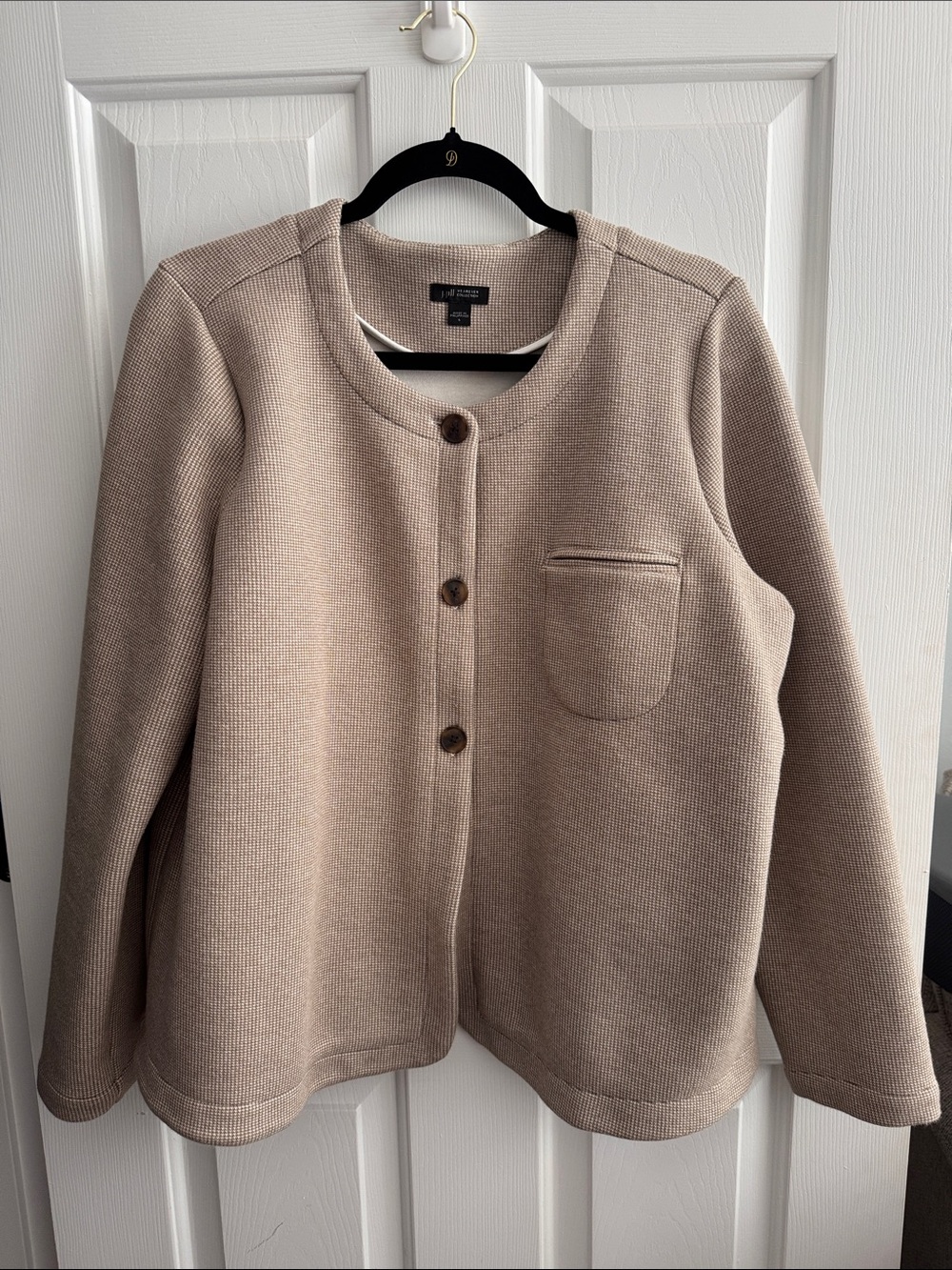 J. Jill Taupe Knit Button Front Jacket